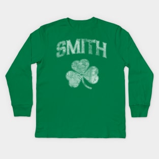 Smith Family Irish Shamrock St Patricks Day Kids Long Sleeve T-Shirt